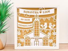 Load image into Gallery viewer, Personalised Wedding Lovebirds Paper Cut Frame