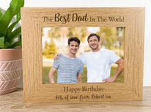 Load image into Gallery viewer, Personalised Best Dad Birthday Oak Photo Frame