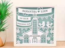 Load image into Gallery viewer, Personalised Wedding Lovebirds Paper Cut Frame