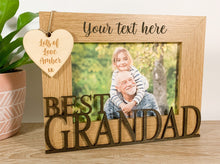 Load image into Gallery viewer, Personalised Best Grandad Oak Photo Frame Gift