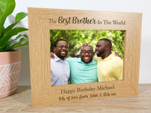 Load image into Gallery viewer, Personalised Best Brother Birthday Oak Photo Frame