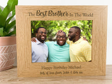 Load image into Gallery viewer, Personalised Best Brother Birthday Oak Photo Frame