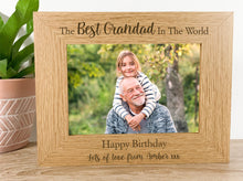 Load image into Gallery viewer, Personalised Best Grandad Birthday Oak Photo Frame
