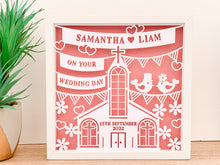 Load image into Gallery viewer, Personalised Wedding Lovebirds Paper Cut Frame
