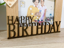 Load image into Gallery viewer, Personalised Happy Birthday Oak Photo Frame