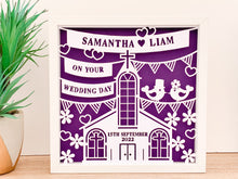 Load image into Gallery viewer, Personalised Wedding Lovebirds Paper Cut Frame