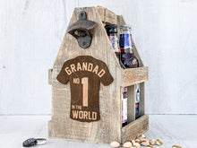 Load image into Gallery viewer, Personalised Beer Bottle Caddy With Engraved Shirt