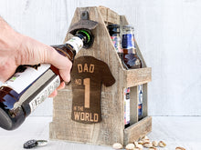 Load image into Gallery viewer, Personalised Beer Bottle Caddy With Engraved Shirt