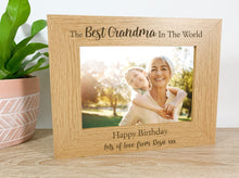 Load image into Gallery viewer, Personalised Best Grandma in The World Birthday Photo Frame Gift