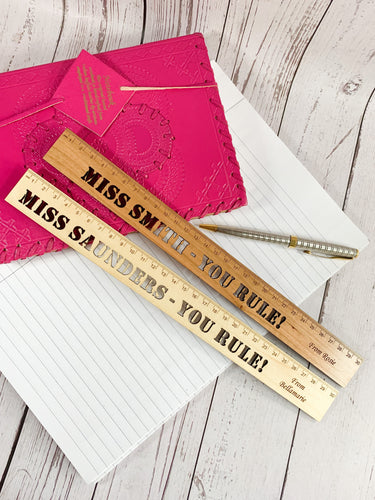 Personalised Engraved Ruler - End Of Term Teacher Gift