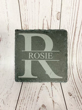 Load image into Gallery viewer, Personalised Initial and Name Slate Coaster