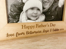 Load image into Gallery viewer, Personalised Father's Day Photo Frame - Natural Wood