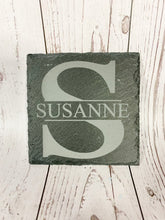 Load image into Gallery viewer, Personalised Initial and Name Slate Coaster