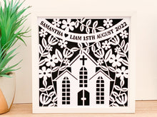 Load image into Gallery viewer, Personalised Wedding Floral Paper Cut Frame