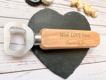 Load image into Gallery viewer, Personalised Birthday Bottle Opener - Beeswax Finish