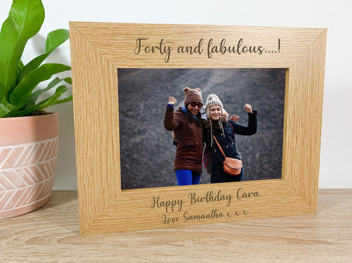 Personalised Happy Birthday Oak Photo Frame Gift