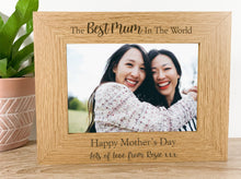 Load image into Gallery viewer, Personalised Best Mum Mother's Day Oak Photo Frame