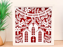 Load image into Gallery viewer, Personalised Wedding Floral Paper Cut Frame
