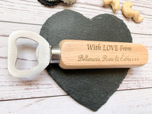 Load image into Gallery viewer, Personalised World's Best Bottle Opener - Beeswax Finish