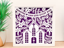 Load image into Gallery viewer, Personalised Wedding Floral Paper Cut Frame