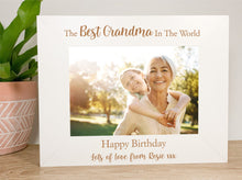 Load image into Gallery viewer, Personalised Best Grandma Birthday White Photo Frame
