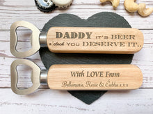 Load image into Gallery viewer, Personalised Beer O'Clock Bottle Opener - Beeswax Finish