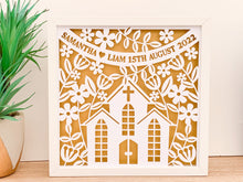 Load image into Gallery viewer, Personalised Wedding Floral Paper Cut Frame