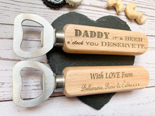 Load image into Gallery viewer, Personalised Beer O'Clock Bottle Opener - Beeswax Finish