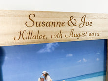 Load image into Gallery viewer, Personalised Engagement Bridge Natural Wood Photo Frame - Classic Style
