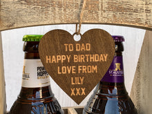 Load image into Gallery viewer, Personalised Beer Bottle Caddy With Engraved Shirt