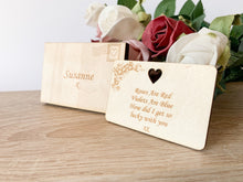 Load image into Gallery viewer, Personalised Wooden Gift Message with Envelope