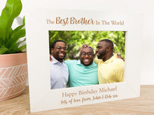 Load image into Gallery viewer, Personalised Best Brother Birthday White Photo Frame