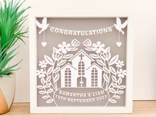 Load image into Gallery viewer, Personalised Wedding Church Paper Cut Frame