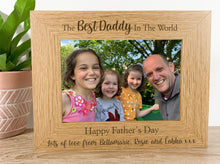Load image into Gallery viewer, Personalised Father&#39;s Day Oak Photo Frame
