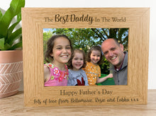 Load image into Gallery viewer, Personalised Father's Day Oak Photo Frame