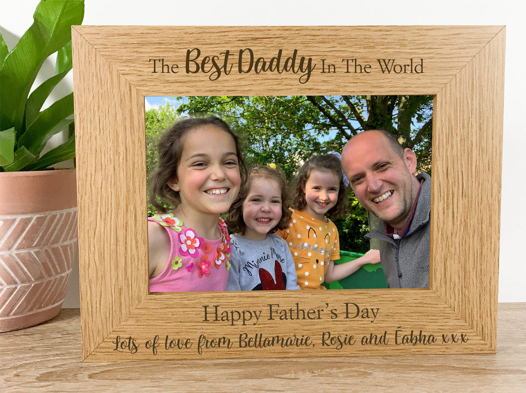 Personalised Father's Day Oak Photo Frame