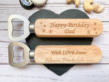 Load image into Gallery viewer, Personalised Happy Birthday Bottle Opener - Natural Finish