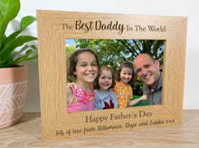 Load image into Gallery viewer, Personalised Father's Day Oak Photo Frame
