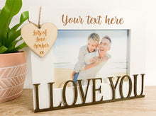 Load image into Gallery viewer, Personalised I Love You White Photo Frame Gift