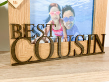Load image into Gallery viewer, Personalised Best Cousin Oak Photo Frame