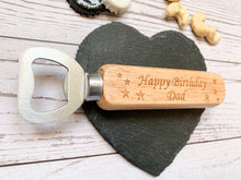 Load image into Gallery viewer, Personalised Happy Birthday Bottle Opener - Natural Finish