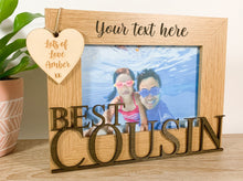 Load image into Gallery viewer, Personalised Best Cousins Oak Photo Frame Gift