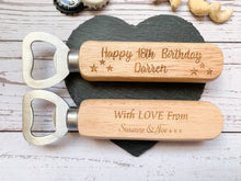 Load image into Gallery viewer, Personalised Birthday Bottle Opener - Natural Finish