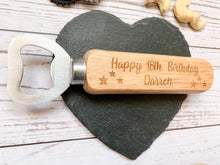 Load image into Gallery viewer, Personalised Birthday Bottle Opener - Natural Finish