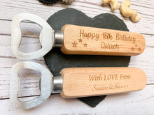 Load image into Gallery viewer, Personalised Birthday Bottle Opener - Natural Finish
