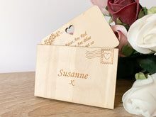 Load image into Gallery viewer, Personalised Wooden Gift Message with Envelope