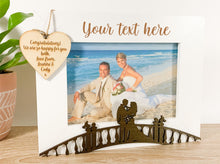 Load image into Gallery viewer, Personalised Wedding Bride & Groom White Photo Frame