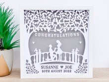 Load image into Gallery viewer, Personalised Engagement Papercut Frame - Unique Engagement Gift Idea