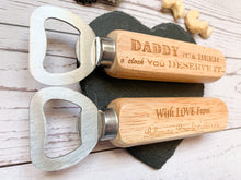 Load image into Gallery viewer, Personalised Beer O'Clock Bottle Opener - Natural Finish