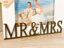 Load image into Gallery viewer, Personalised Wedding Mr & Mrs White Photo Frame - Heart Style